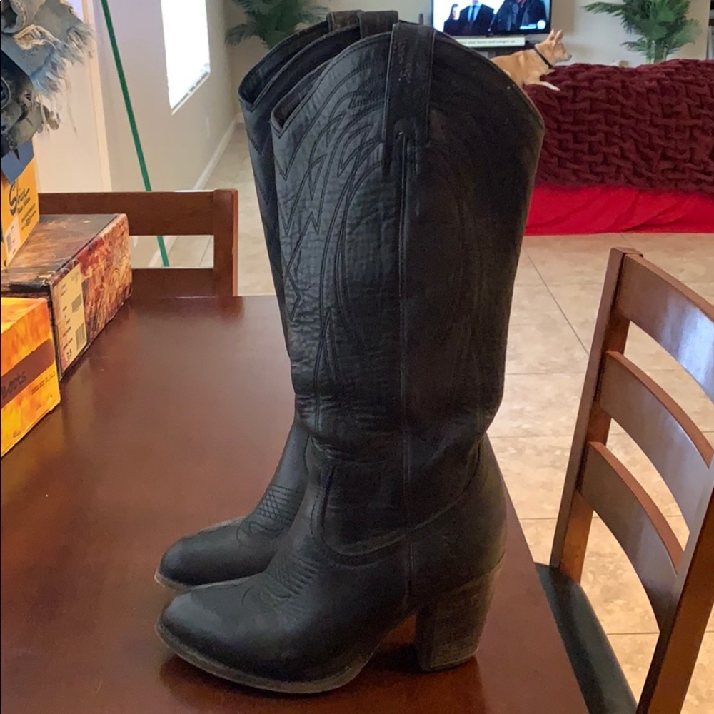 Frye tall black boots